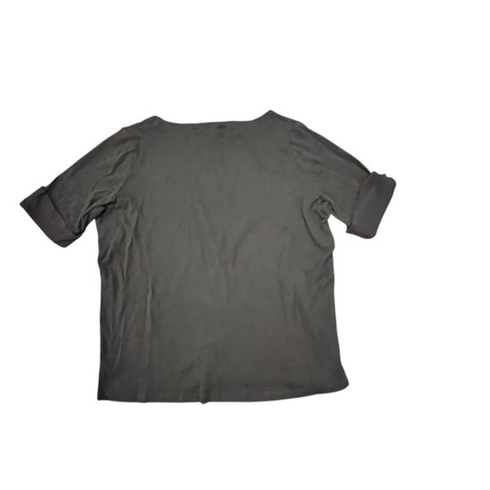 Lauren Ralph Lauren Black Knit Top‎ Shirt Size 1X High Neck Short Cuffed Sleeves